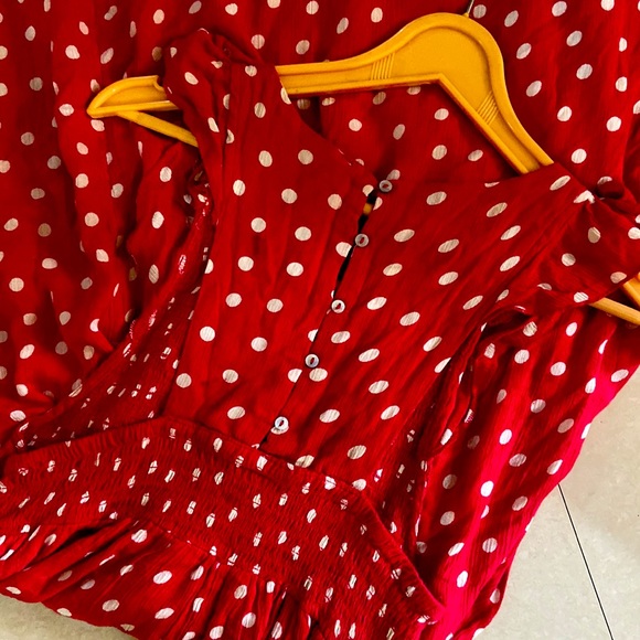 Free People Women’s Beautiful Polka Dot Maxi Dress - Picture 7 of 11